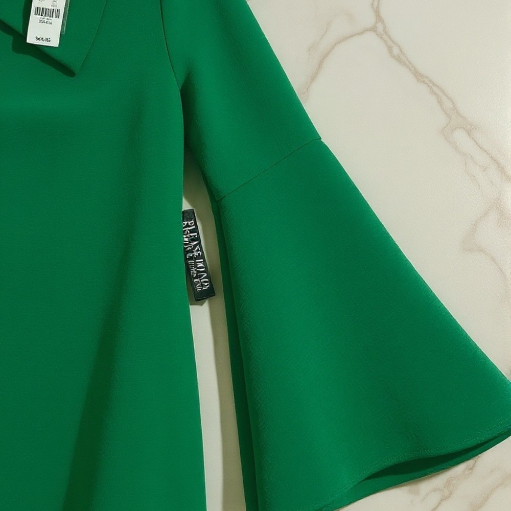 New York & Company Vibrant Green‎ Long Bell Sleeve Dress - Picture 5 of 7